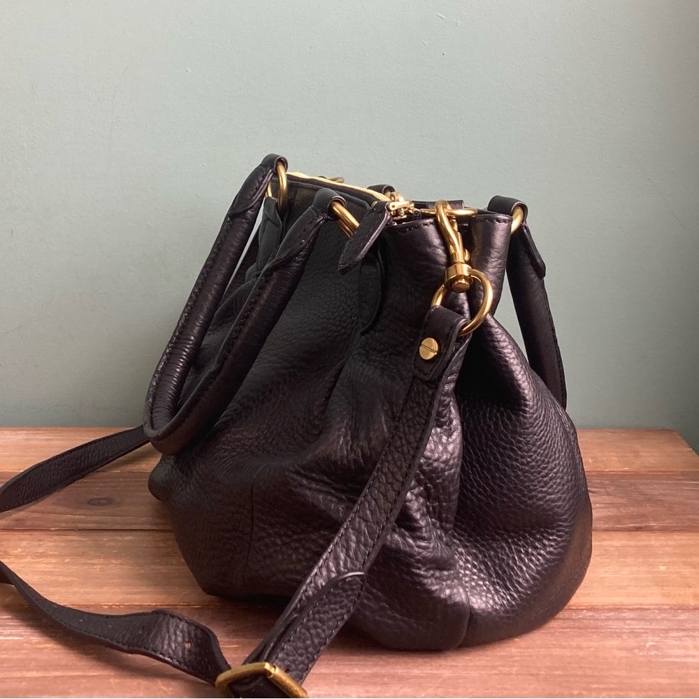 J. Crew Black Leather Turn Lock Satchel Bag - Picture 4 of 12